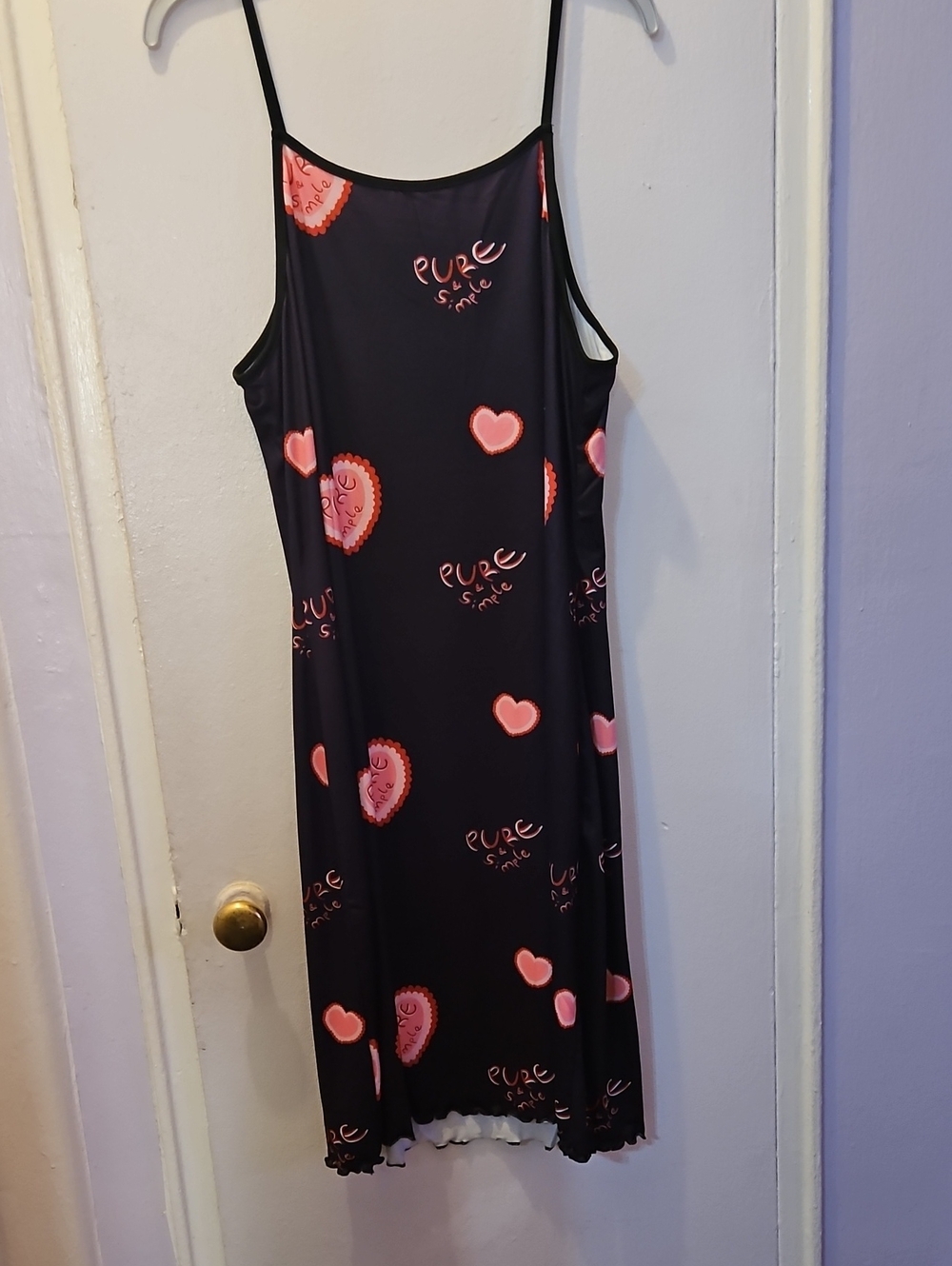 Black & Pink Heart Slip Dress